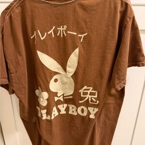 PLAYBOY Mens Brown Graphic Tee